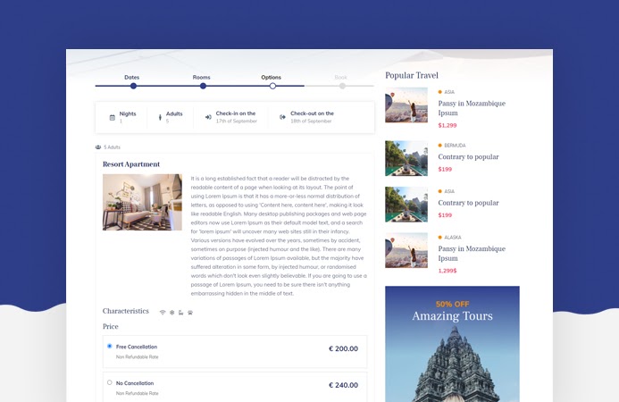 Online booking Joomla Template JA Tour