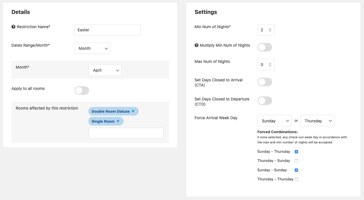 Restriction for the reservations on Vik Booking Extension Restriction for the reservations on Vik Booking Extension