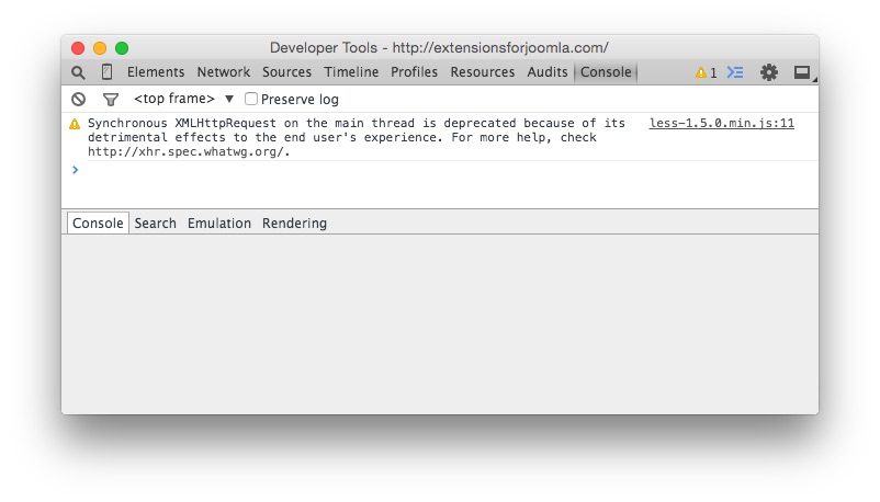 Chrome Developer console