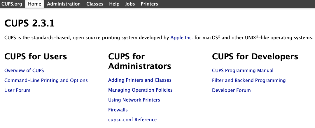 CUPS - Web Interface