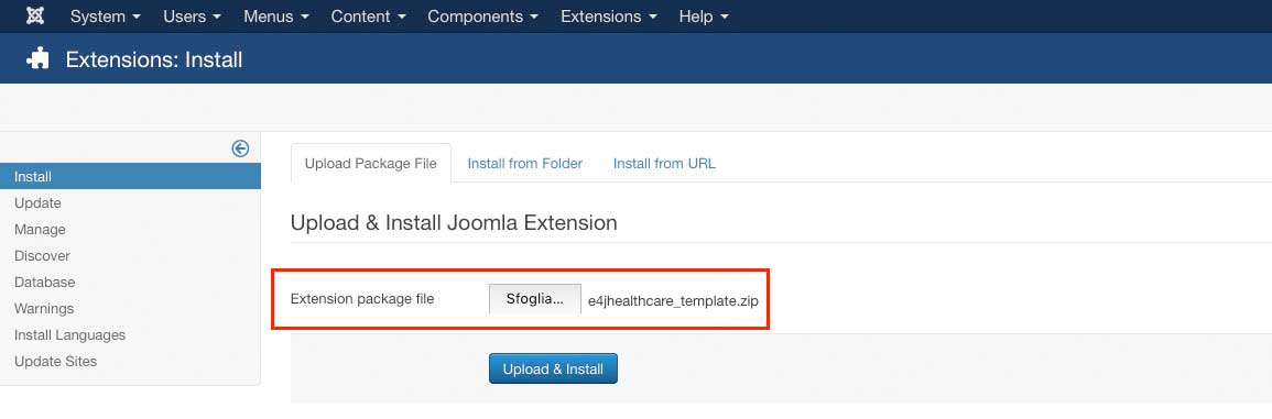 Joomla Template installation