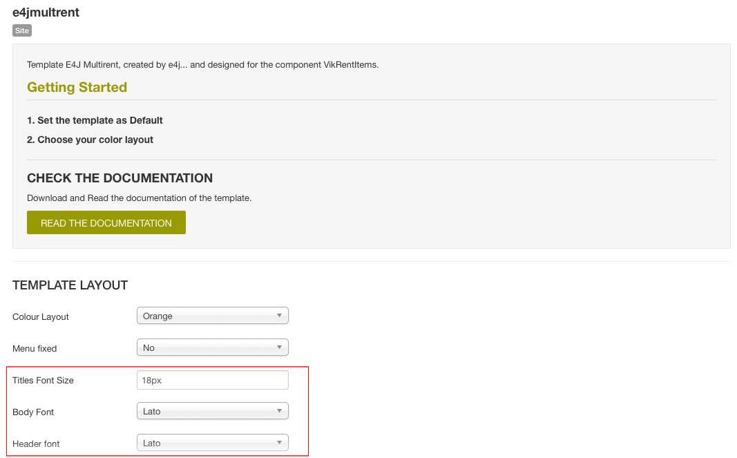 Joomla Template parameters