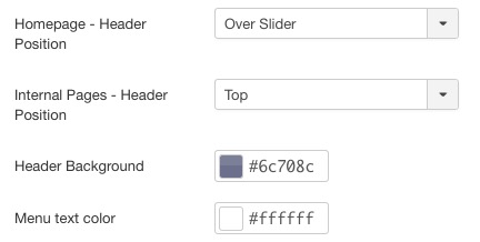 template Plaza Header Settings