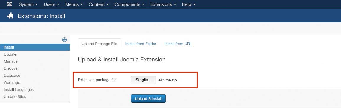 Joomla Template installation