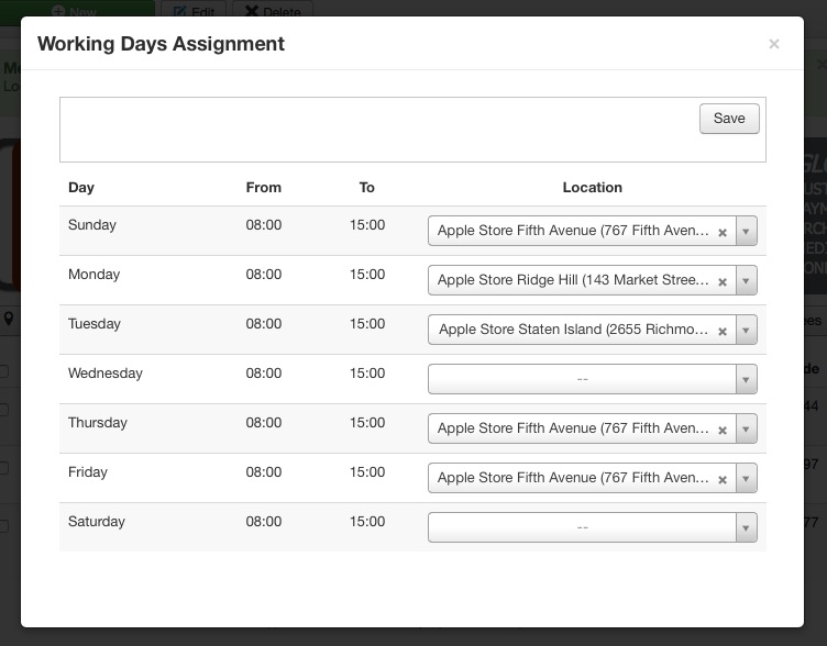 Vik Appointments - working days assignement