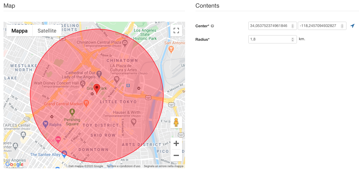 VikRestaurants - Circle Delivery Area