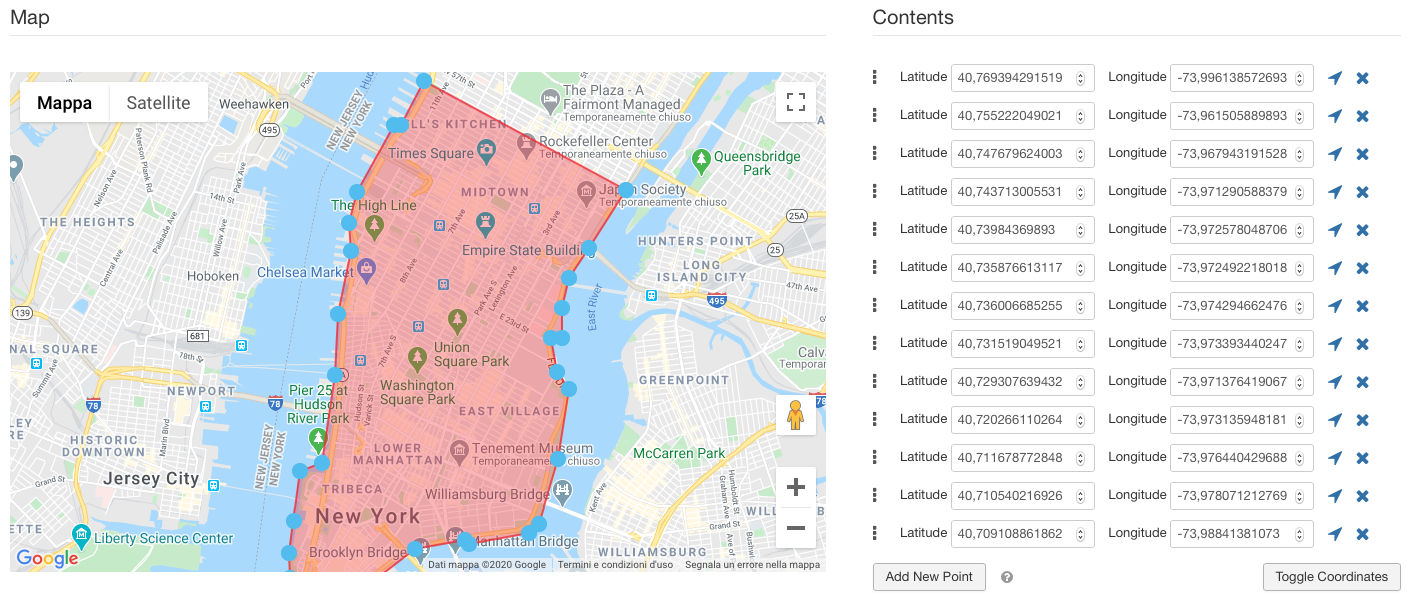 VikRestaurants - Polygon Delivery Area