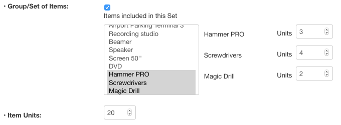 Groups/Sets of Multiple Items